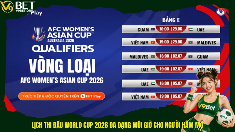 Lịch thi đấu World Cup 2026 đa dạng múi giờ cho người hâm mộ