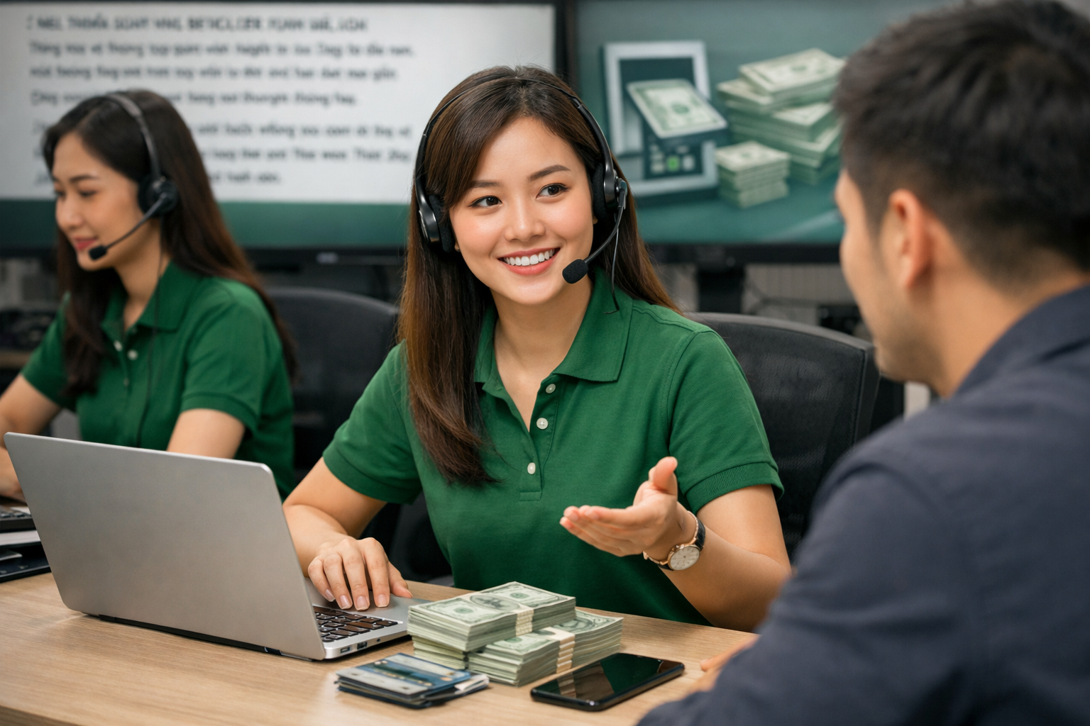 Đội ngũ CSKH V9bet hỗ trợ giải quyết thắc mắc về rút tiền 24/7