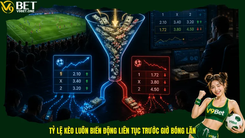 Tỷ lệ kèo luôn biến động liên tục trước giờ bóng lăn